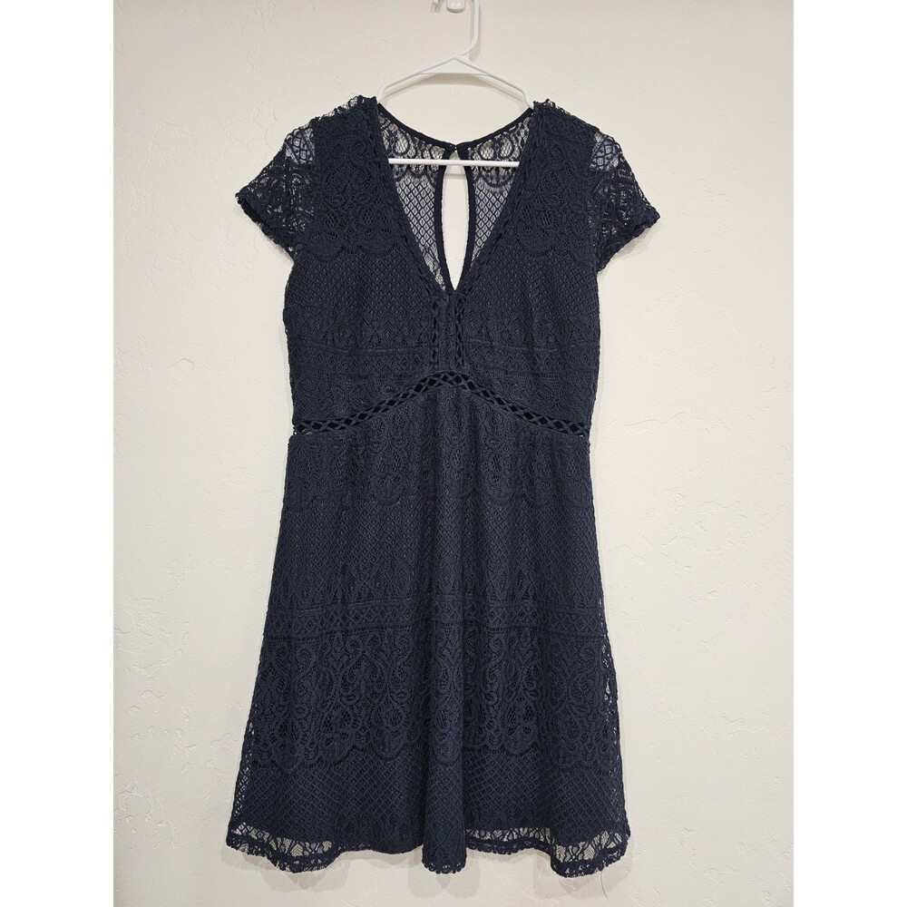 Hollister Navy Blue Lace Mini Dress